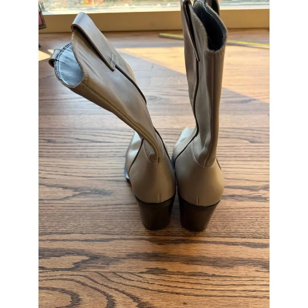 Franco Sarto Valor Leather Square Toe Block Heel Boots Women Sz 9.5 - Picture 9 of 14